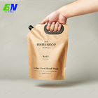 1L Ramah Lingkungan Biodegradable Kraft Refill Spout Pouch Sabun Tangan Cair Stand Up Bag