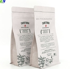 Kompos 250gr 500gr 1kg Kraft Paper PLA Box Bottom Coffee Packaging Bags Valve