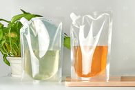 Poable Eco Friendly 250ml Transparan Stand Up Food Pouch Dengan Kantong Minuman Jus Plastik Cerat